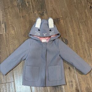 Cat & Jack Gray Raincoat with Bunny Ears